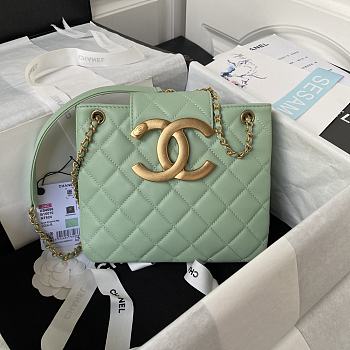 Chanel 24C Big CC Lamskin Green Bag AS4596