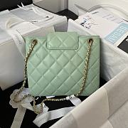 Chanel 24C Big CC Lamskin Green Bag AS4596 - 3