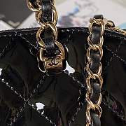 Chanel 23s Shopping Bag Patent Gold Metal Black-20.5 × 28.5 × 7 cm - 3