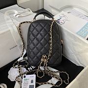 CHANEL Caviar Quilted Small Zip Around Backpack Black-18×13×9cm - 5