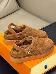 Louis Vuitton Aspen Platform Clog Cognac Slipper - 4