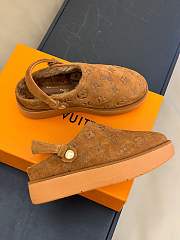 Louis Vuitton Aspen Platform Clog Cognac Slipper - 2