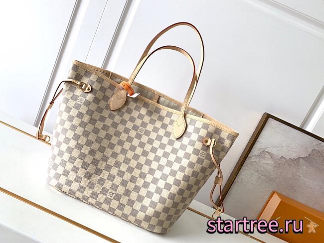 Louis Vuitton | Neverfull MM Damier Azur Canvas Beige N41605 - 1