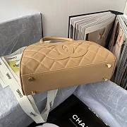 Chanel Bowling Handbag Beige Caviar - 5