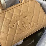 Chanel Bowling Handbag Beige Caviar - 3