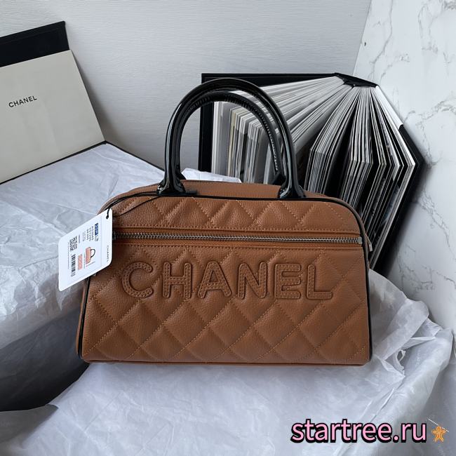 Chanel Bowling Handbag Brown Caviar - 1