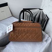 Chanel Bowling Handbag Brown Caviar - 1