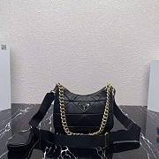 Prada Padded Calfskin Shoulder Bag in Black - 1BC151 - 24x17x7cm - 1
