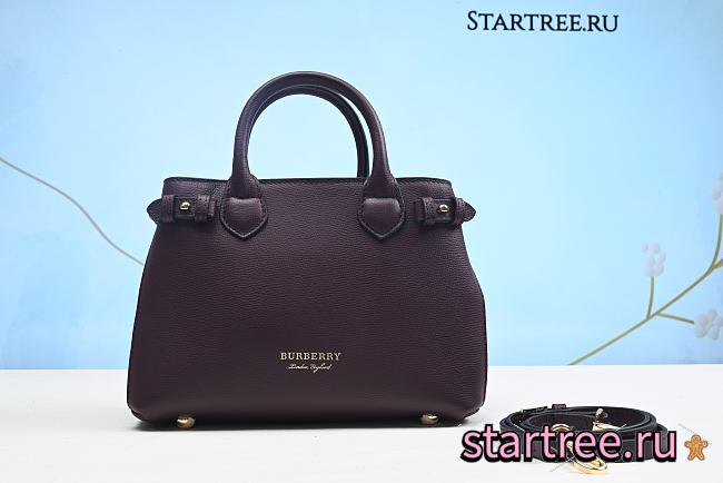 Burberry Medium Banner Bag In Burgundy-27cm - 1