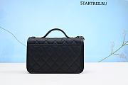 CHANEL Caviar Quilted School Memory Small Top Handle Flap Black - 2