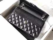 Chanel Double Flap Bag Caviar Black with Silver Hardware 23cm - 2