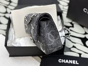 Chanel Classic Handbag Embroidered Denim Black - 5
