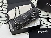 Chanel Classic Handbag Embroidered Denim Black - 4