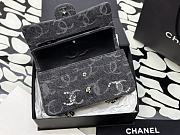 Chanel Classic Handbag Embroidered Denim Black - 3