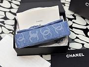 Chanel Classic Handbag Embroidered Denim Blue - 5