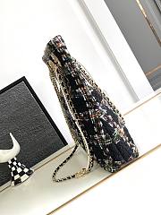 CHANEL 2023 Fall Black Tweed Chain & Pearl Embellished Bag - 5