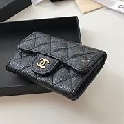 CHANEL Card Holder Caviar leather Black Gold-11*8.5*3cm - 5
