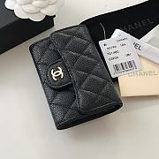CHANEL Card Holder Caviar leather Black Gold-11*8.5*3cm - 4