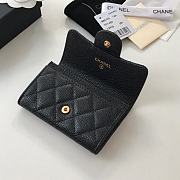 CHANEL Card Holder Caviar leather Black Gold-11*8.5*3cm - 2