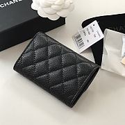 CHANEL Card Holder Caviar leather Black Gold-11*8.5*3cm - 3