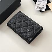 CHANEL Card Holder Caviar leather Black Silver-11*8.5*3cm - 5