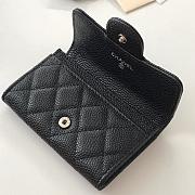 CHANEL Card Holder Caviar leather Black Silver-11*8.5*3cm - 4