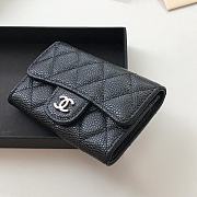 CHANEL Card Holder Caviar leather Black Silver-11*8.5*3cm - 3