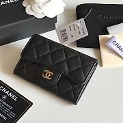 CHANEL Card Holder Lambskin leather Black Gold-11*8.5*3cm - 1