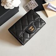 CHANEL Card Holder Lambskin leather Black Gold-11*8.5*3cm - 2
