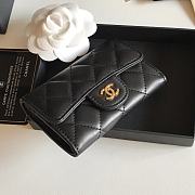 CHANEL Card Holder Lambskin leather Black Gold-11*8.5*3cm - 5