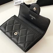 CHANEL Card Holder Lambskin leather Black Silver-11*8.5*3cm - 2