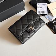 CHANEL Card Holder Lambskin leather Black Silver-11*8.5*3cm - 3