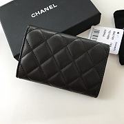 CHANEL Card Holder Lambskin leather Black Silver-11*8.5*3cm - 4