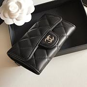 CHANEL Card Holder Lambskin leather Black Silver-11*8.5*3cm - 5