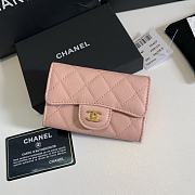 CHANEL Card Holder Pink Caviar leather Gold-11*8.5*3cm  - 1