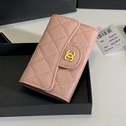 CHANEL Card Holder Pink Caviar leather Gold-11*8.5*3cm  - 5
