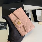CHANEL Card Holder Pink Caviar leather Gold-11*8.5*3cm  - 4