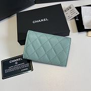 CHANEL Card Holder Light Blue Caviar leather Gold-11*8.5*3cm - 4