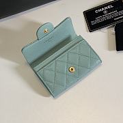 CHANEL Card Holder Light Blue Caviar leather Gold-11*8.5*3cm - 2