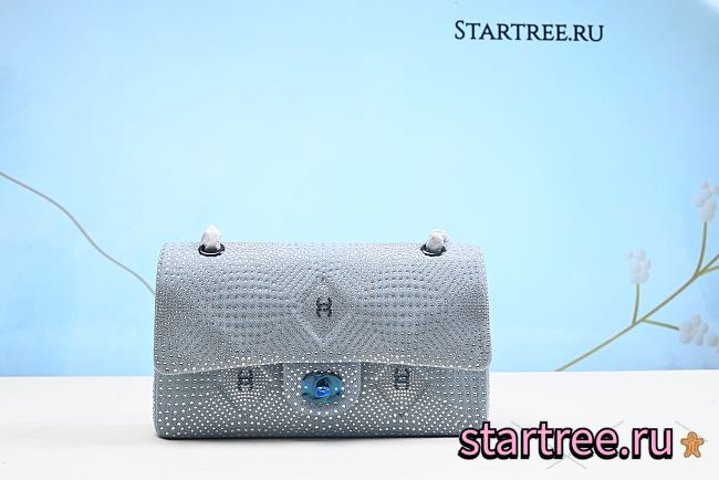 CHANEL | Classic Flap Bag Light blue With Cristals - A01112 - 25cm - 1