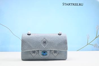 CHANEL | Classic Flap Bag Light blue With Cristals - A01112 - 25cm