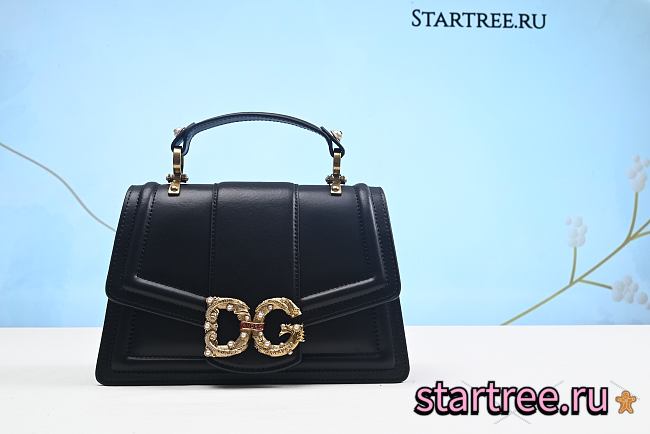 Dolce Gabbana DG Amore Bag In Calfskin Leather Black - 1