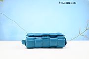 Padded Cassette Mallard Blue Leather Bag In Light Blue-26cm - 5