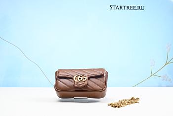Gucci | GG Marmont Matelassé Super Mini Bag 448065 Brown(Real Shot)
