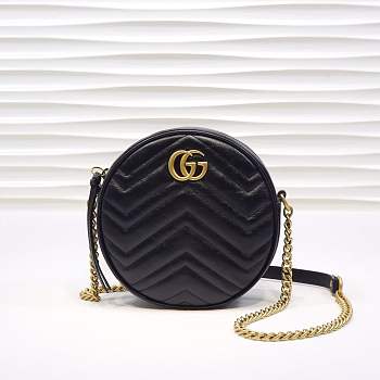 GUCCI | GG Marmont Mini Round Shoulder Bag Black- 550154