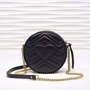GUCCI | GG Marmont Mini Round Shoulder Bag Black- 550154 - 5