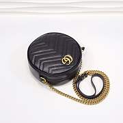 GUCCI | GG Marmont Mini Round Shoulder Bag Black- 550154 - 4