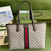 GUCCI OPHIDIA GG MEDIUM TOTE BEIGE AND EBONY - 2