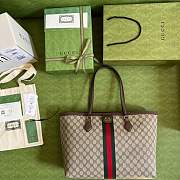 GUCCI OPHIDIA GG MEDIUM TOTE BEIGE AND EBONY - 3