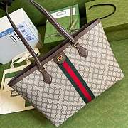 GUCCI OPHIDIA GG MEDIUM TOTE BEIGE AND EBONY - 4